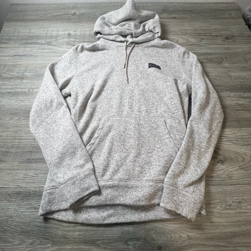 Quiksilver Hoodie Mens Large Gray‎ Marled Fleece Lined Pullover Surf Sweatshirt